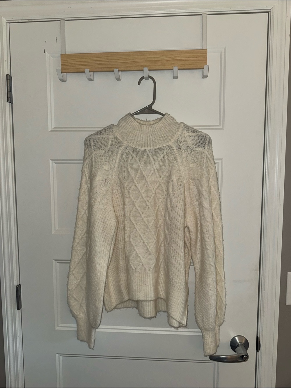 Abercrombie & Fitch Cream Cable Turtleneck Sweater